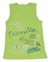 Zelené tílko s nápisem H&M