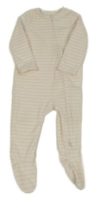 Smetanovo-růžový pruhovaný fleecový overal Tu