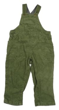 Khaki manšestrové laclové kalhoty Tu