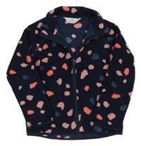 Tmavomodrá vzorovaná fleecová propínací mikina H&M