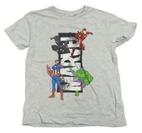 Šedé melírované tričko s Marvel Primark