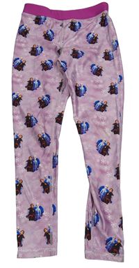 Lila-růžové vzorované sportovní legíny s Frozen Matalan