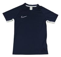 Tmavomodré sportovní funkční tričko s logem Nike