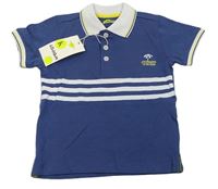 Modro-bílé polo tričko s pruhy 