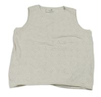 Smetanová perforovaná crop svetrová vesta zn. H&M