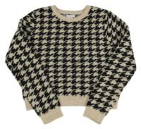 Černo-béžový vzorovaný crop svetr Primark