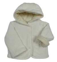 Bílá pletená podšitá propínací mikina s kapucí C&A