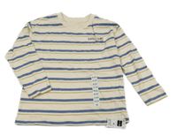 Nové - smetanovo-modré pruhované triko Dunnes 