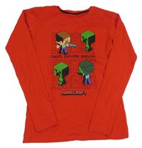 Červené triko s Minecraft