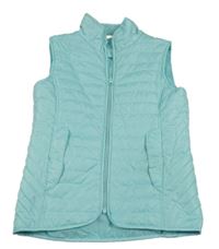 Světlemodrá šusťáková lehce zateplená vesta 