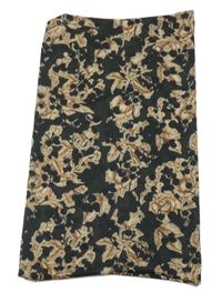 Černo-béžový vzorovaný nákrčník s růžemi 