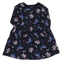 Tmavomodré šaty s jednorožci Name it