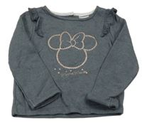 Tmavošedá mikina s Minnie a volánky Disney