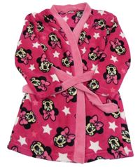 Růžový chlupatý župan s Minnie Disney