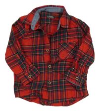 Červeno-zelená kostkovaná košile Next