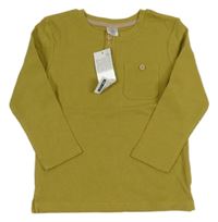 Nové - Zelené žebrované triko s kapsou Pep&Co