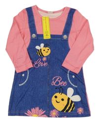 Nové - modro-růžové šaty s vosami shein