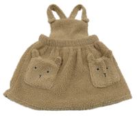 Hnědé huňaté laclové šaty s medvědy George