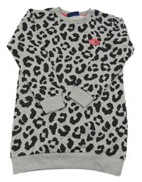 Šedo-černé leopardí teplákové šaty 