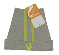 Nové - šedá čepice se zeleným pruhem 