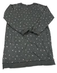 Tmavošedé vzorované teplákové šaty Yigga