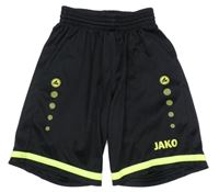 Černo-neonové sportovní kraťasy s logem jako