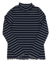 Tmavomodré pruhované žebrované triko C&A