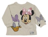 Smetanová mikina s Minnie a Daisy s překlápěcími flitry Next