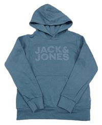 Modrá mikina s logem a kapucí Jack & Jones