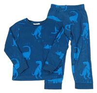 Petrolejové fleecové pyžamo s dinosaury M&S