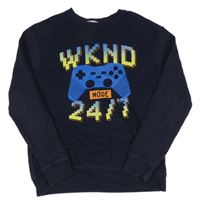 Tmavomodrá mikina s ovladačem H&M