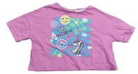 Růžové oversize tričko s obrázky Pep&Co