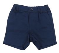 Tmavomodré plátěné chino kraťasy Primark