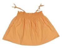 Oranžový top se žabičkováním Zara