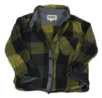 Khaki-tmavomodrá kostkovaná košile Miniclub