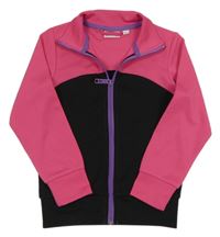 Růžovo-černá propínací sportovní mikina Sports