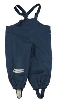 Tmavomodré šusťákové laclové kalhoty Tchibo