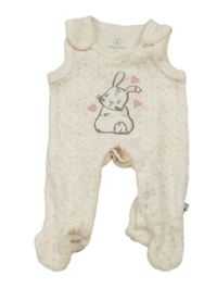 Světlerůžové sametové dupačky se srdíčky a králíčkem Liegelind