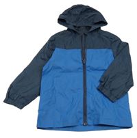 Tmavomodro-modrá šusťáková jarní bunda s kapucí Nutmeg