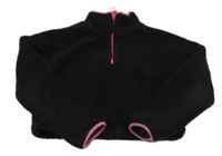 Černá huňatá podšitá crop mikina George