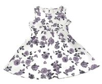 Bílo-lila květované šaty Shein