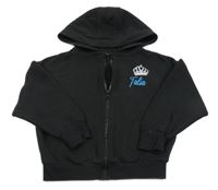 Černá propínací mikina s baletkami a korunkou a kapucí George