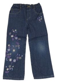 Tmavomodré rifle s květy M&S