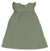 Zeleno-bílé puntíkaté šaty C&A