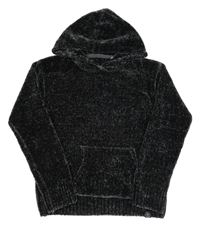 Antracitový žinylkový svetr s kapucí C&A