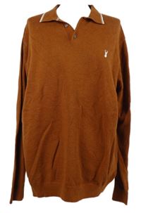 Pánský skořicový svetr s límečkem Next 