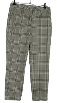 Dámské černo-bílé kostkované kalhoty H&M