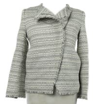 Dámský šedo-bílý vzorovaný pletený kabátek White Label