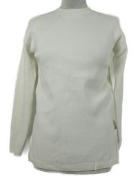 Dámský bílý žebrovaný dlouhý svetr M&S