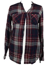 Dámská červeno-tmavomodrá kostkovaná halenka Gina 
